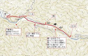 20100828-29ルート図（山乗渓谷）